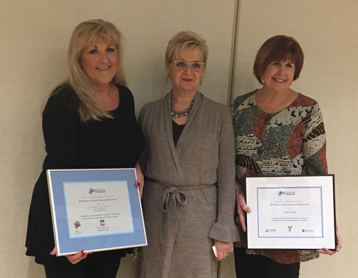 BravestoneC's tweet photo. Congrats Lori Rudniski, our Executive Director on receiving the 2017 RESOLVE MB Award for Excellence in Community &amp; Research@umanitoba https://t.co/T2xBIX8RCr