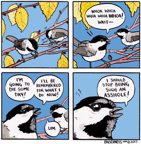 Whoa whoa whoa https://t.co/Rjp9BgNFhg #falseknees #comic #webcomic #chickadee #whoawhoawhoawhoaWHOA