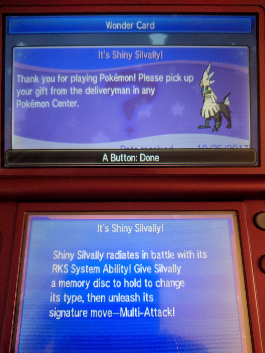 TOverstreet619's tweet photo. Got a shiny silvally courtesy of @RyanYags stream! https://t.co/2riSJxDLum Thanks so much!!! #Pokemon #Shinypokemon https://t.co/N3qTzjAmgh