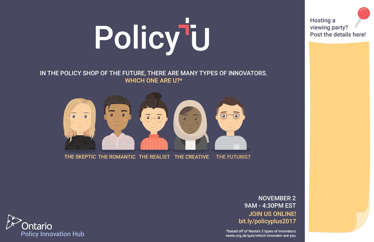 For the last few mos I've been planning the BEST #policyinnovation conference ever: #ONPolicyPlus17! JOIN US ONLINE: bit.ly/policyplus2017