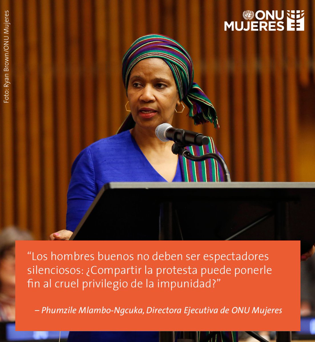 "Necesitamos que todas las mujeres estén empoderadas para hablar, que sus derechos y cuerpos sean respetados". #DíaNaranja #MeToo #YoTambién