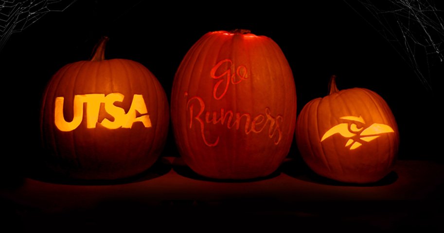TxBrewRepublic's tweet photo. Are you up for the challenge? Carve a UTSA pumpkin and tag #RowdyHalloween  - https://t.co/Zc4yN7Q2pE https://t.co/R1jqGDOEVB
