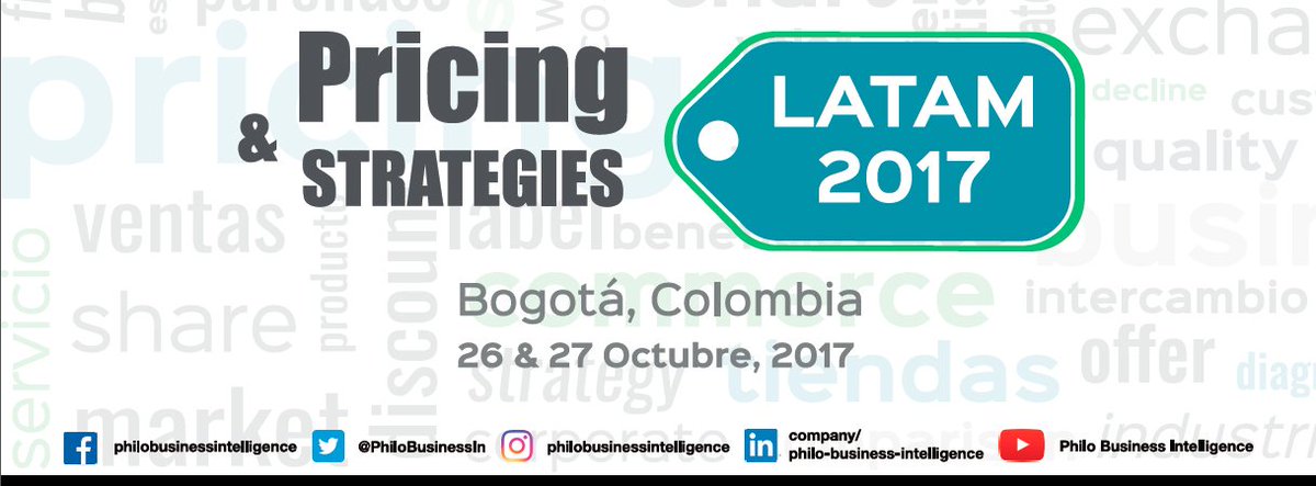 PhiloBusinessIn's tweet photo. Mañana inicia el evento Pricing &amp; Strategies LATAM 2017 con sede en Bogotá, Colombia.  #PSLBogota2017 #PhiloBusinessIntelligence https://t.co/hot98Z5Byj