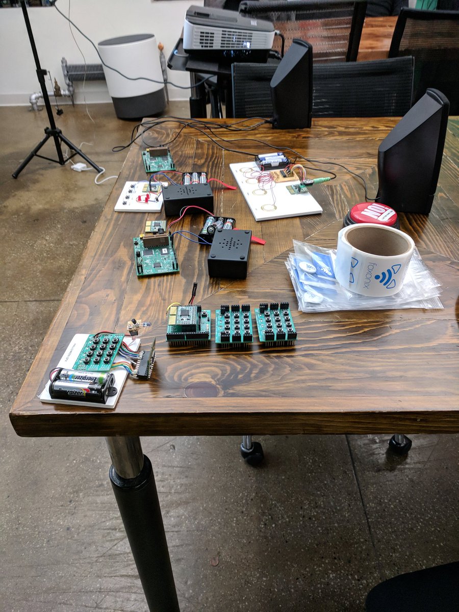 hackaday's tweet photo. Talking about putting sound into your circuits with @foxonixdev at #HackadayNYC https://t.co/PPUOB7Zxj7