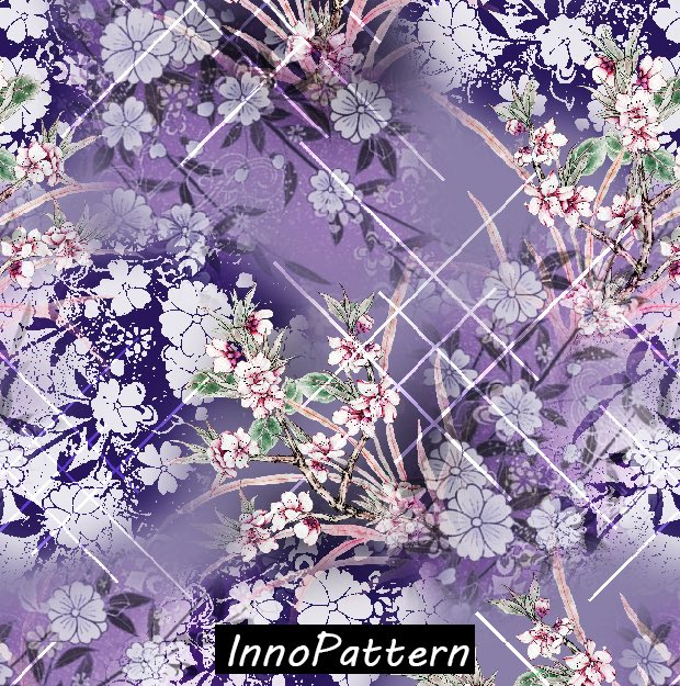 InnoPattern's tweet image. Brand new #pattern #design: #Flower design🌸🌸
purple color
Geometric checks. 
Like and share it