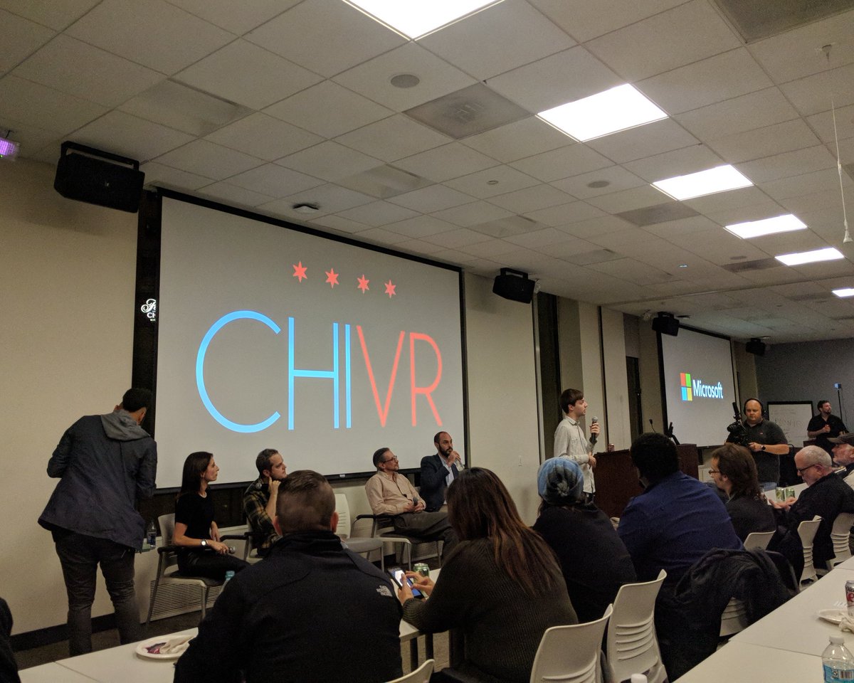Electronic Visualization Lab @evl_uic  represented at #chivr  with Prof. Andy Johnson #vr