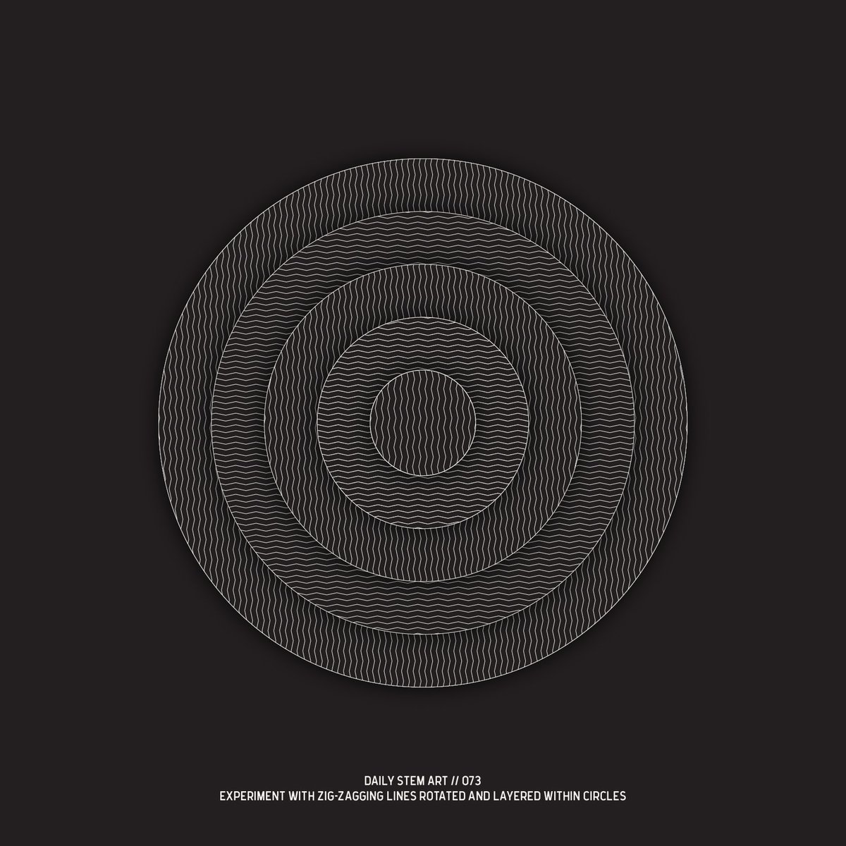 Daily_STEM_Art's tweet photo. 073_102517 // Experiment with zig-zagging lines rotated and layered within circles #math #opticalart #opart #art #design #STEM #adobe https://t.co/w4l8rSKpls
