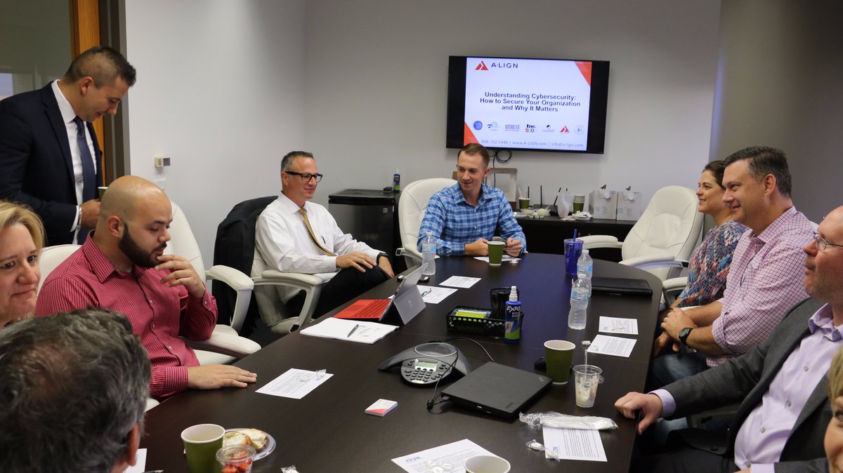 MorganWatsonCPA's tweet photo. Oct. is Cybersecurity month. @FICPA members met w @AlignCompliance for an informative &amp; entertaining #CPE &amp; Roundtable. #BeProactive https://t.co/XMy1mC6nJN