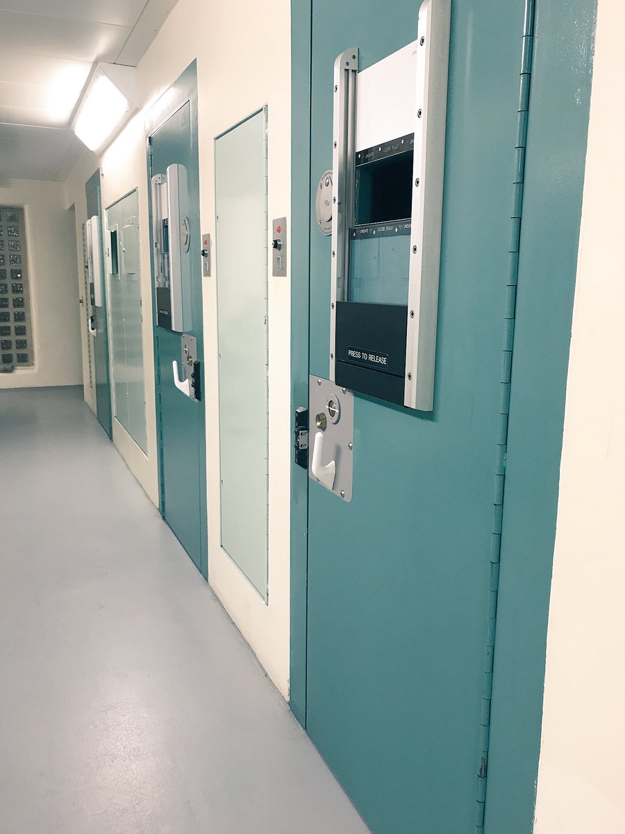 Sophofficer's tweet photo. In custody at the moment with PC Rebecca watching over a detainee prisoner who was was violent on arrest. #DoubleCrewed https://t.co/B4ILYNlm2S