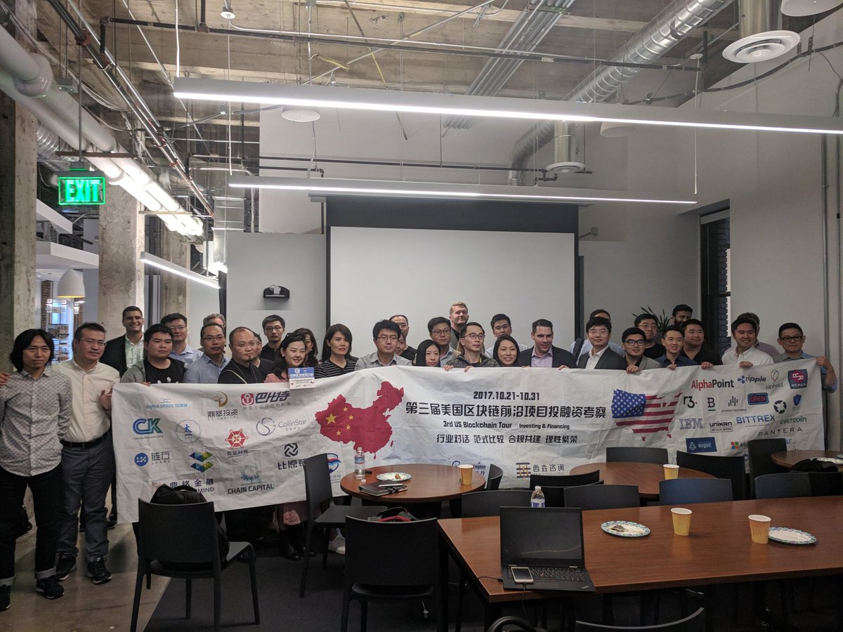 warpaul's tweet photo. Welcoming delegates from China #Blockchain Application Research Center (CBCARC) to @Ripple for discussion around #XRP https://t.co/WYidEj9BOk