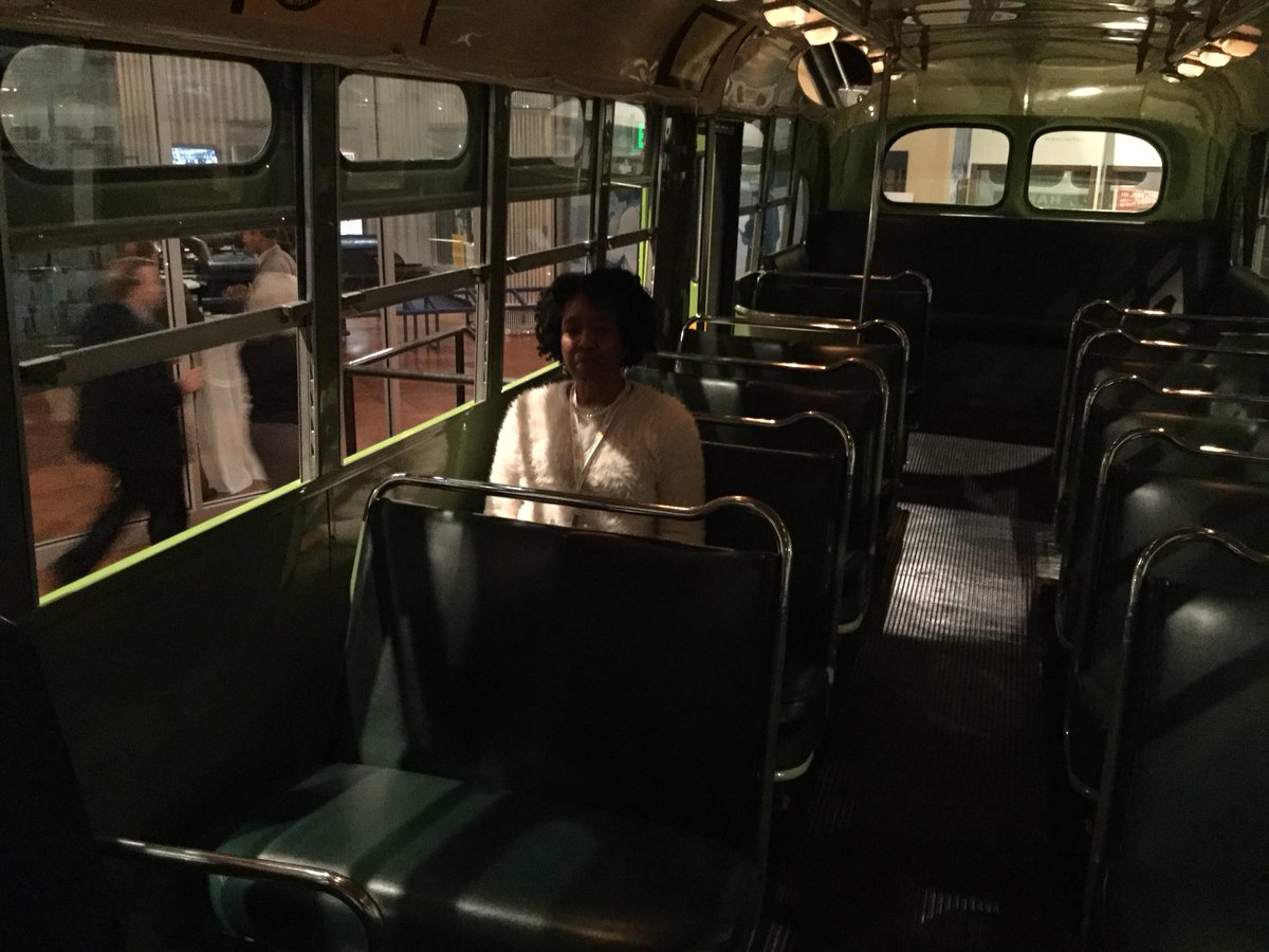 rguess's tweet image. This is the seat Rosa Parks sat in...very emotional. #CommonFuture2017 @aisusa @rguess