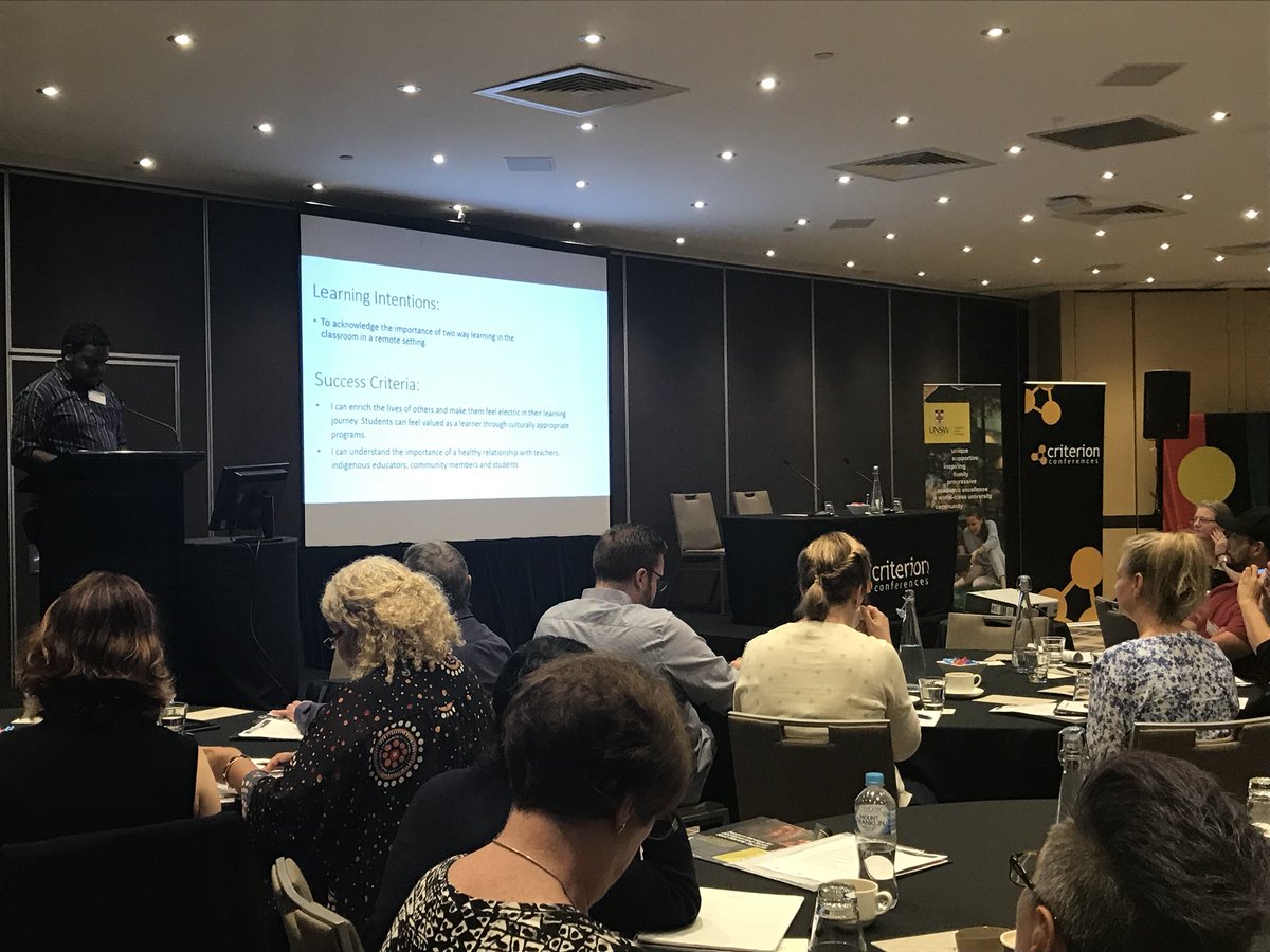 MaisieCriterion's tweet photo. The inspiring Tristan Duggie, talking us through teaching in the NT #Aboriginaledu2017 @CriterionConfs https://t.co/A5UEffVbXC