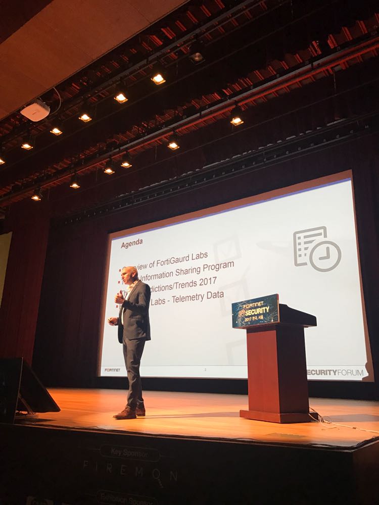 Fortinet's tweet photo. Anthony Giandomenico @FortiGuardLabs senior security strategist, highlights the top threats facing Korean enterprises today #361security https://t.co/42V86qCt4C
