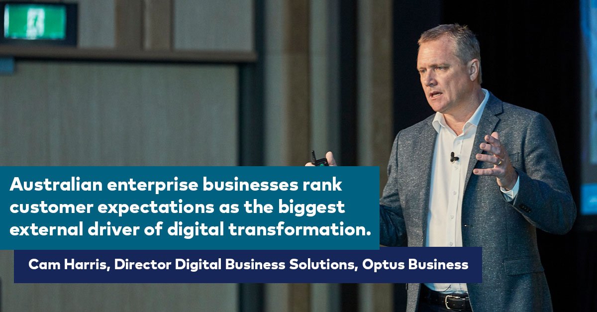 OptusEnterprise's tweet photo. .@camrharris on why your customer may be your chief disruptor #OptusYesForum https://t.co/IH9uHpMRC6