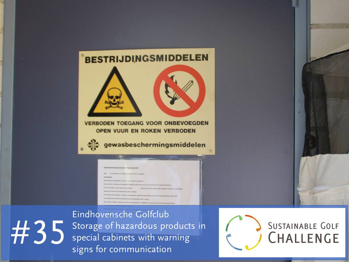 #bigyearchallenge #35: Communication about chemicals according to legislation at the <a href="/Eindhovensche/">EindhovenscheGolf</a> to prevent polution #sustainablegolf