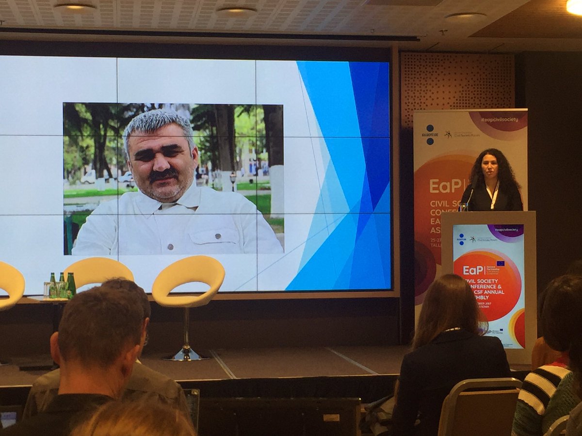 eapcsf's tweet photo. In #AZ media are silenced,journalists are silenced. We need people's energy, not oil. Mukhtarli's wife Leyla Mustafayeva at #eapcivilsociety https://t.co/qEFHkWO6OY