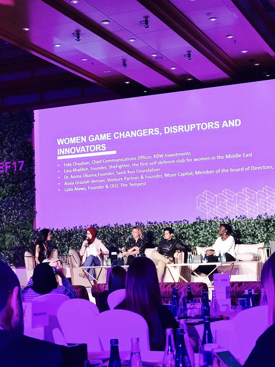 DirectionDose's tweet photo. Women game changers with @fida @AumaObama @LinaKhalifeh @WIL_Forum #GWEF17 https://t.co/LnYiA402Pl