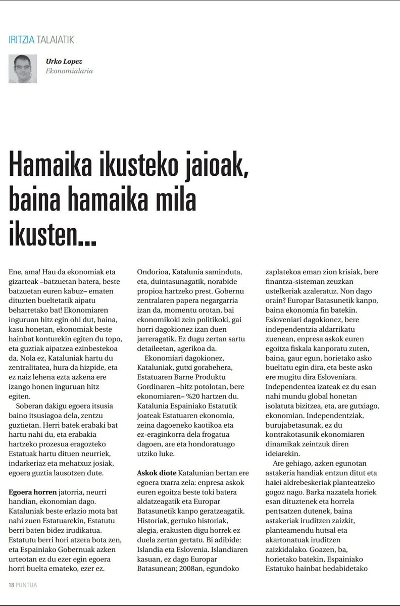 ulopez's tweet photo. Hamaika ikusteko jaioak eta hamaika mila ikusten... Kanpotik... @goiena ren Puntua astekarirako Mexikotik egin dudan hausnarketa #Katalunia https://t.co/JCKvtePLXd
