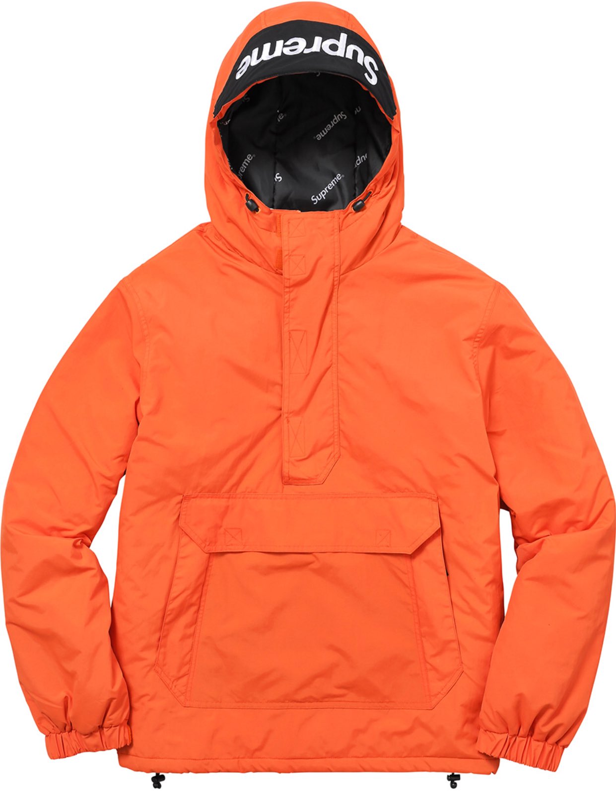 Supreme Hooded Logo Half Zip Pullover Black Men's - FW17 - US