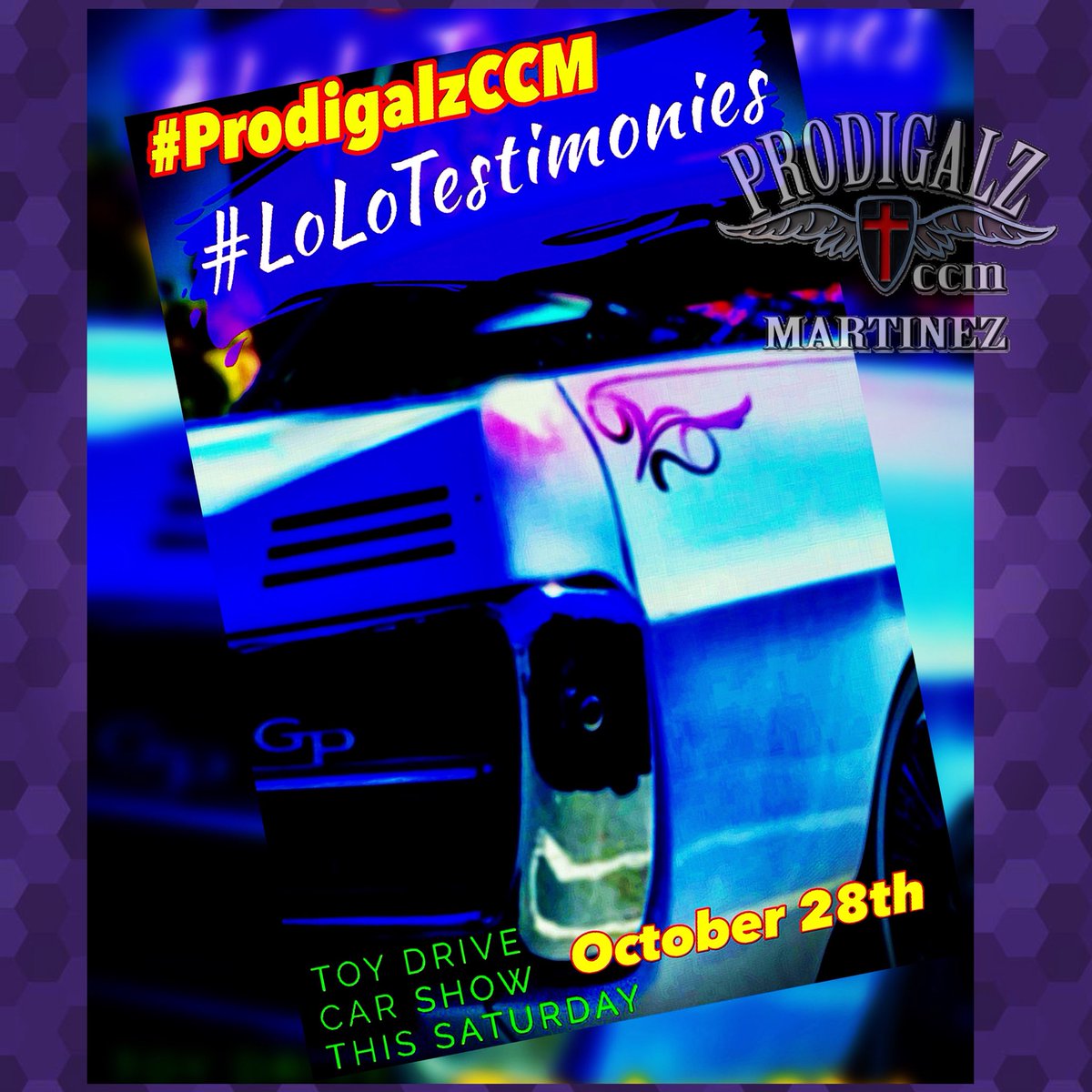 ProdigalzCCM's tweet photo. THIS SATURDAY OCTOBER 28TH!! #toydrive #carshow for #cococounty #prodigalzccm #lolotestimonies #classiccars #americanmuscle https://t.co/UgwxhFssvn