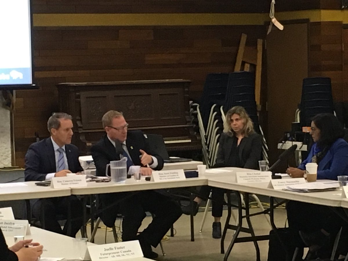 MinFielding's tweet photo. Great to hear from organizations &amp; residents at Winnipeg West #MBBudget18 with @Min_Friesen &amp; MLA Scott Johnston. #mbpoli https://t.co/1sBKdKEuij