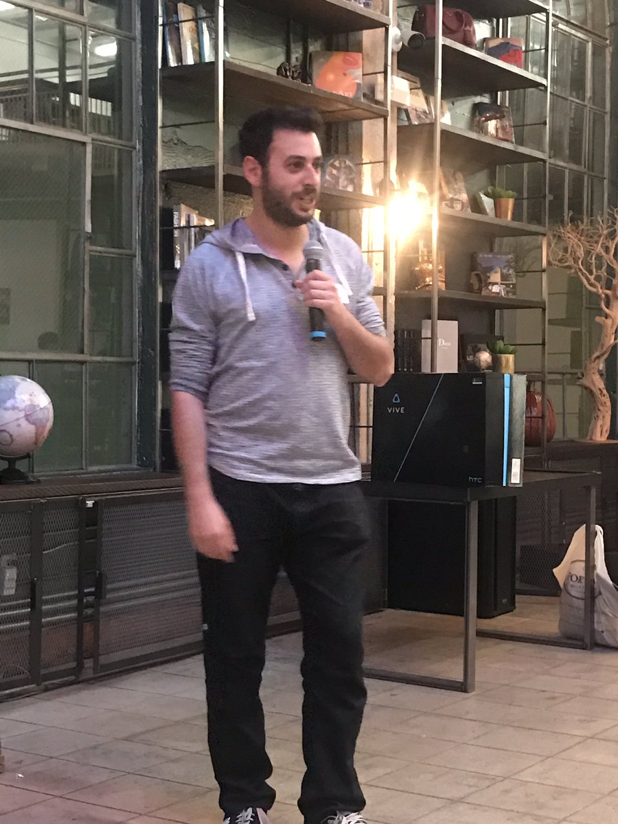 DigitalLA's tweet photo. Jason pitches @wellplayedar which creates VR experiences from interactive superhero to shopping support at @ctrlcollective https://t.co/4OLAfMcqWy