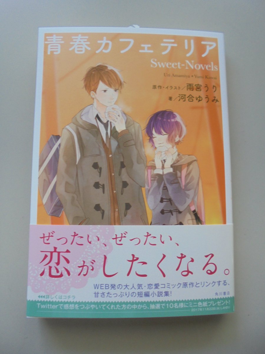 ブックスキタミ港南台店 على تويتر 角川書店さんから 原作 イラスト雨宮うりさん 河合ゆうみさん著 青春カフェテリア ｓｗｅｅｔ ｎｏｖｅｌｓ が入荷しました ぜったい ぜったい 恋がしたくなる ｗｅｂ発の大人気 恋愛コミック原作とリンクする 甘さ