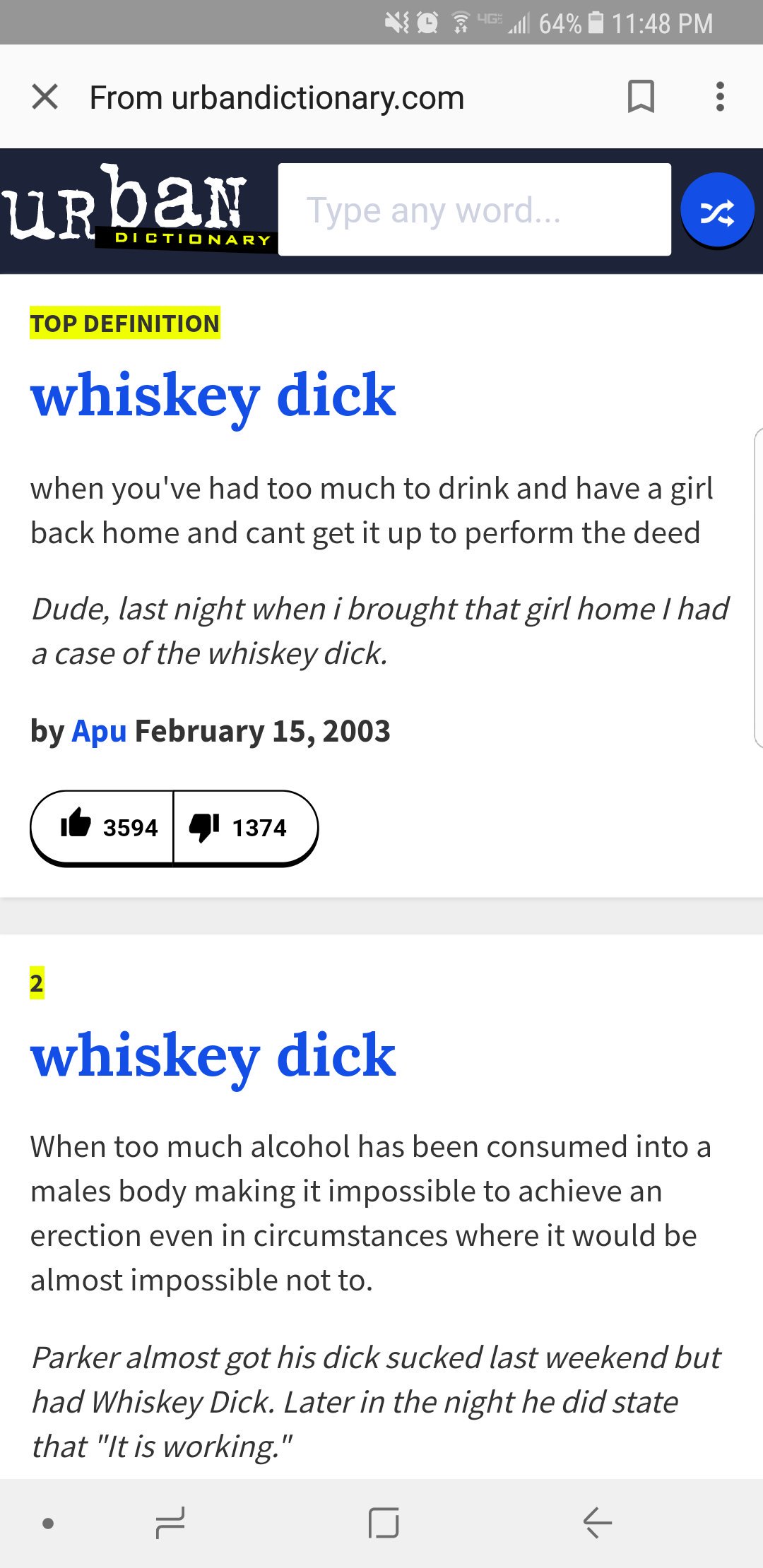 Mean dick does what whiskey What does