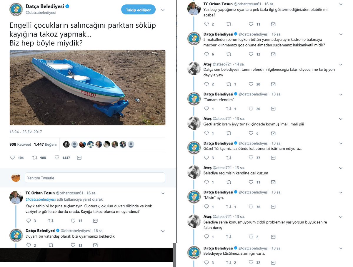 Duyarlılık için atılmaya çalışılan bir adıma karşılık, yorumlarda duyarlılığın yerini alan <a href="/datcabelediyesi/">Datça Belediyesi</a> mizanseni :)