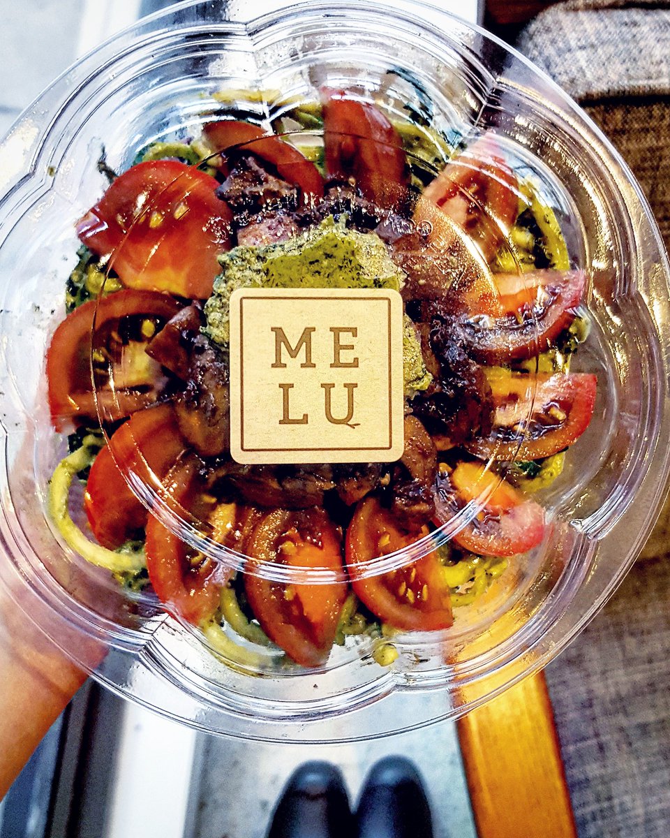 How about some zucchini spaghetti mixed with the delicious housemade pesto and mushroom mix as your salad ?