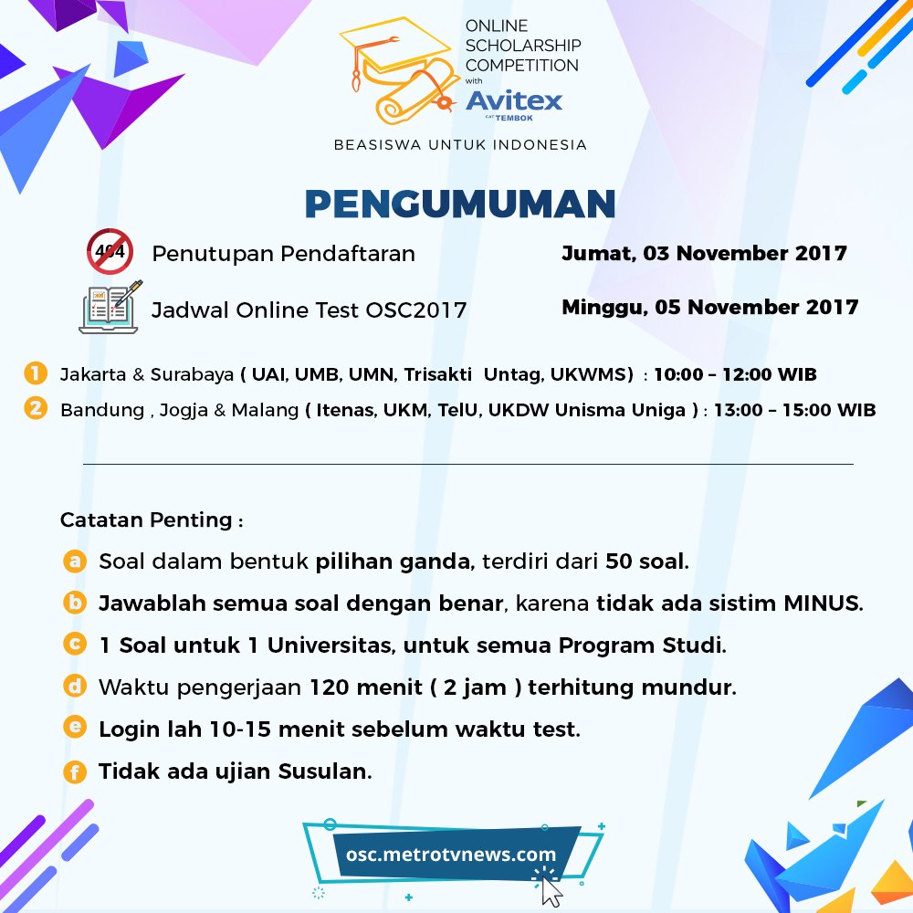 OSC on Twitter &quot;Kategori soal untuk Tes Online