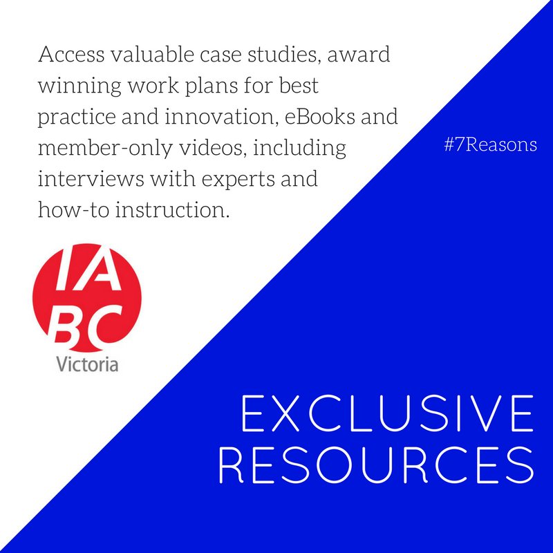 iabcvic's tweet photo. Our #2 of #7Reasons to join #iabcvic - you get instant access to exclusive @IABC resources: https://t.co/1SBywy8ijh https://t.co/WCCGcw3HFe