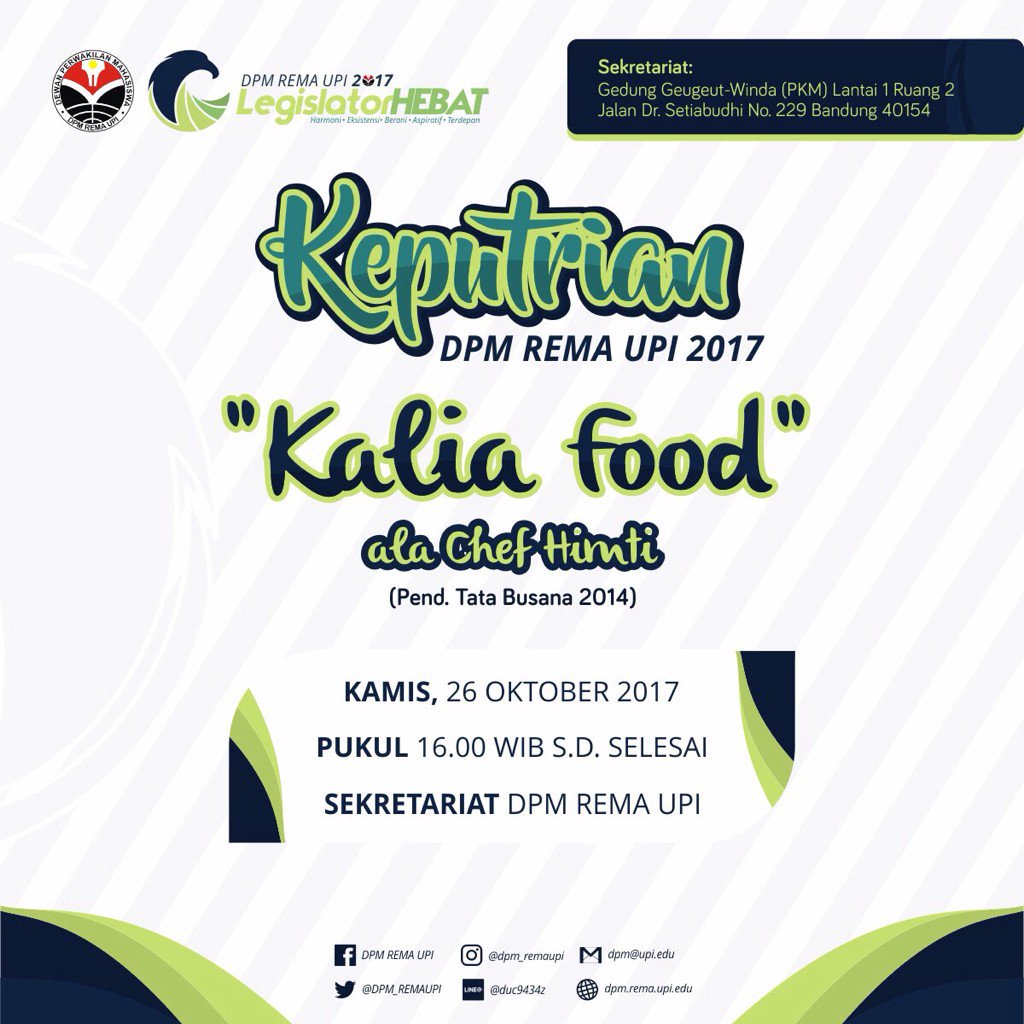 Keputrian #4 DPM Rema UPI 2017, Cooking Class: Kalia Food with Chef Himti Hanah (PKK 2014), Kamis 26102017, 16 PM