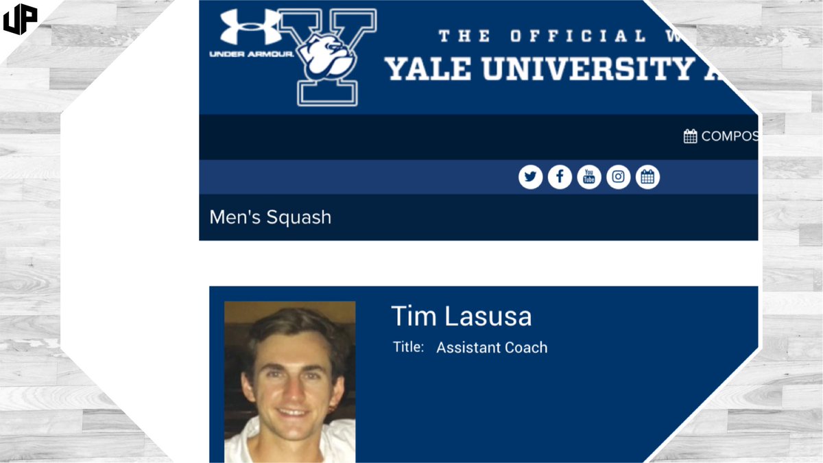 PolyBlueDevils's tweet image. Alumnus Tim Lasusa &apos;12 has joined the Yale  Squash Coaching Staff #Poly Squash #Polyalumni #Yalesquash