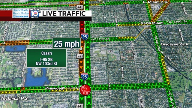 Crash on I-95 SB at NW 103rd St #traffic https://t.co/cMY0NSnxsQ