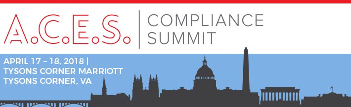 momentumeventco's tweet photo. #anticorruption, export & #international trade, & #sanctions covered in one day. Join us for #ACESsummit April 2018. https://t.co/FUmpbqtVM8 https://t.co/1HK1WsbJPK
