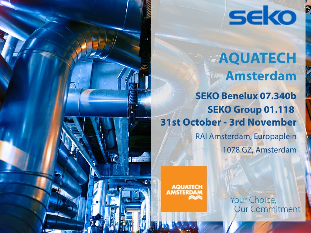 SEKO will be exhibiting at Aquatech next week and our team of industry experts will happily help guide you through SEKO’s water solutions.
