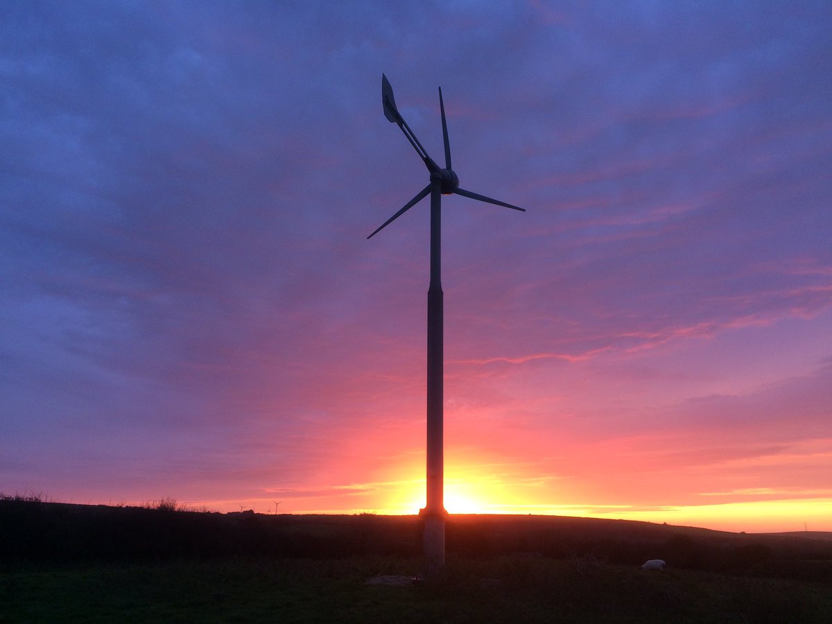 Fantastic photo of one of our R9000 wind turbines captured at sunset in Devon