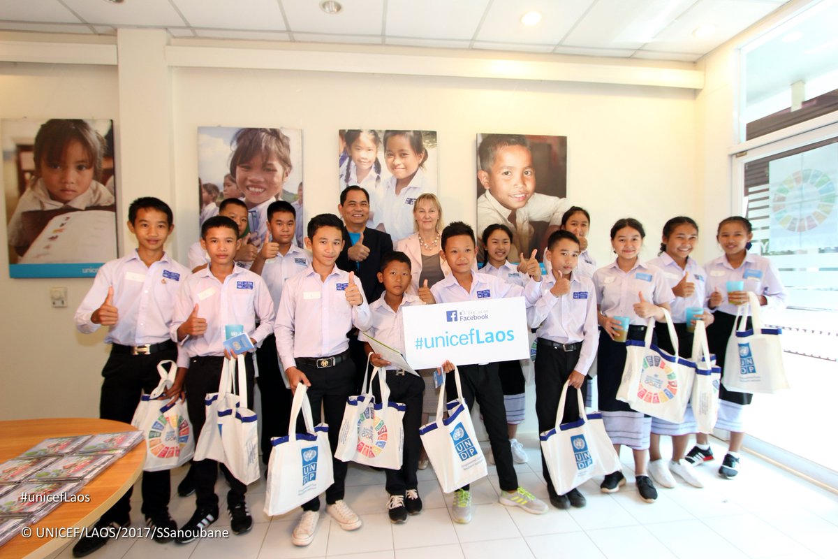 UNICEFLaos's tweet photo. #UNDay2017 the @UN in #Laos open its doors to school kids to learn about our work: #OpenUNHouse on 24th Oct. #UNICEFLaos https://t.co/VuPYgS0ehK