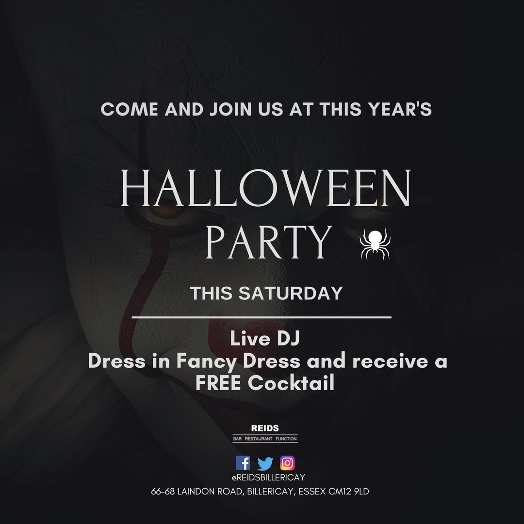 REIDSRestaurant's tweet photo. Join us this Saturday for spooky Saturday session &amp; those dressed in fancy dress receive a free cocktail https://t.co/azOp1wihlq