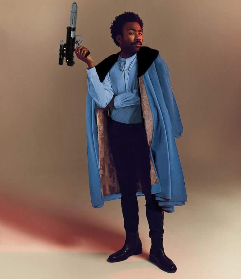 Modhabobo's tweet photo. Stuff Han Solo, can't we just have a film about @donaldglover 's Lando? #SpacePimp https://t.co/nWJbL2TCAs