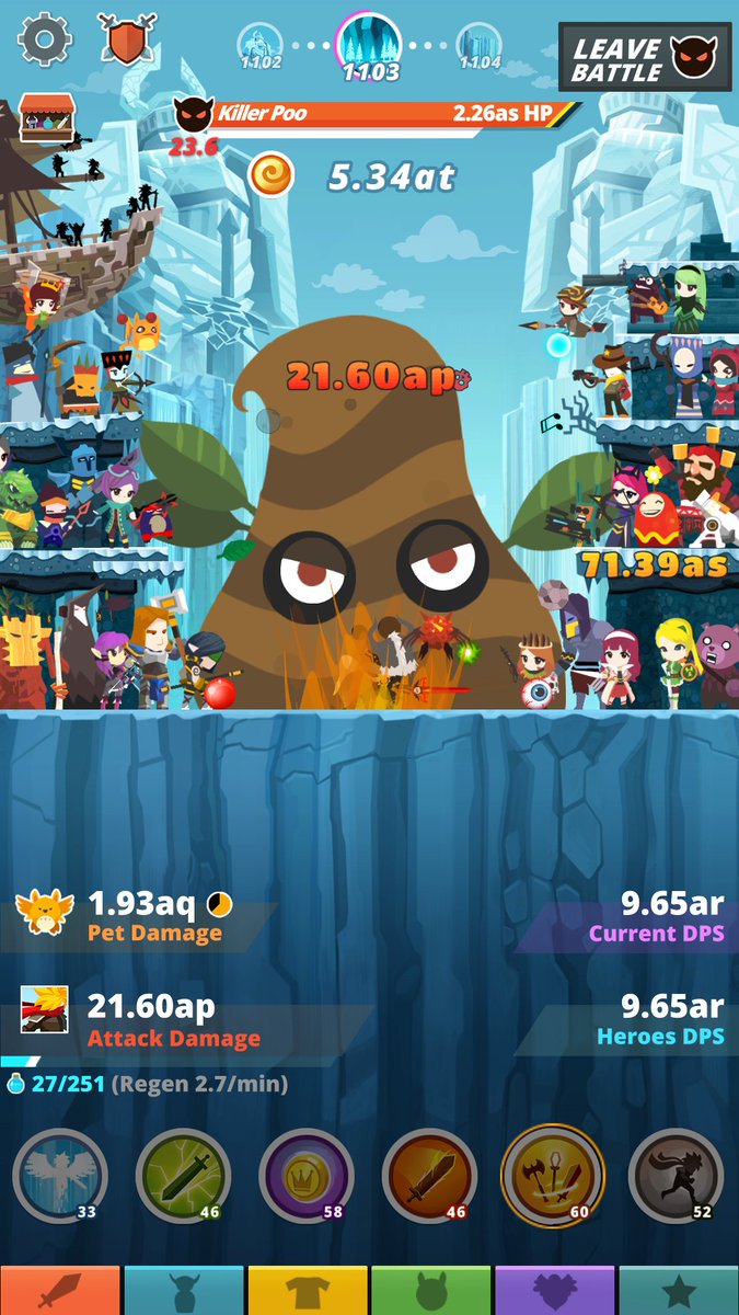 TheSpacemanLive's tweet photo. Nothing like fighting the killer poo in Tap Titans 2! @TapTitans2 #pooemoji 💩😉😀 https://t.co/Uq1D3l2iyp