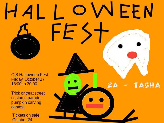 KCCSublett's tweet image. Grade 2 makes digital paint posters for PTA Halloween Fest @CISDK  #pypict