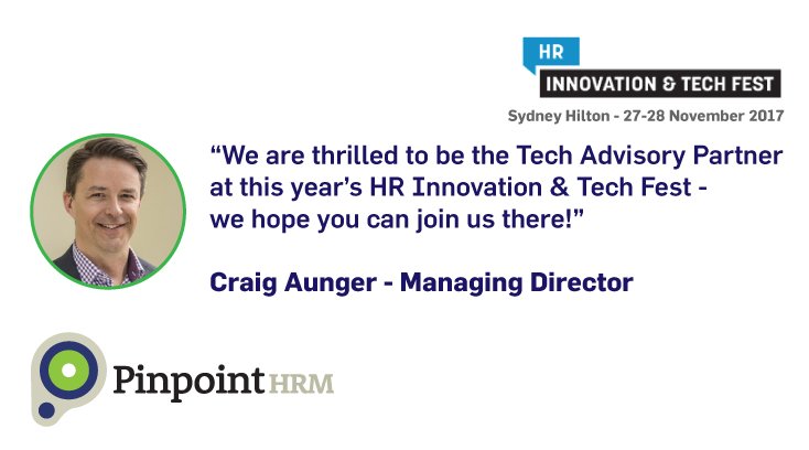 PinpointHRM's tweet photo. It's official! #PinpointHRM are the inaugural Tech Advisory Partner @ #HRTechFest in Sydney this year. https://t.co/Z27TcqvtEU