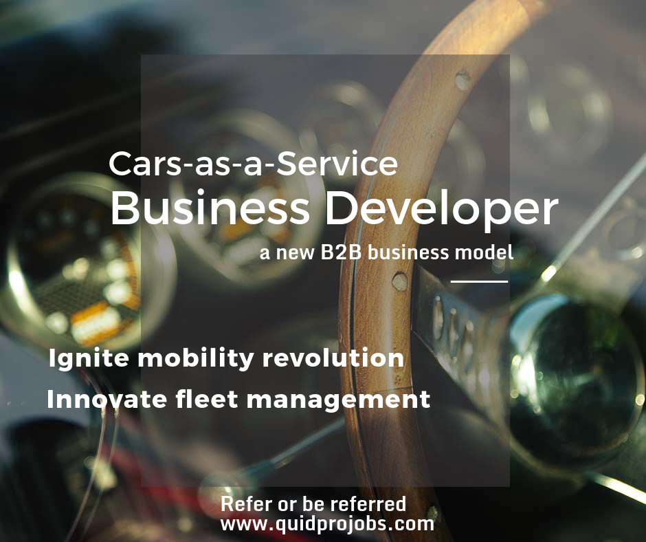 QuidProJobs's tweet photo. Disruptive #CaaS company hires #BusinessDeveloper to help spark the mobility revolution #JoinTheReferenceClub - https://t.co/EgVc1KL8jb https://t.co/9XLiHVE29c