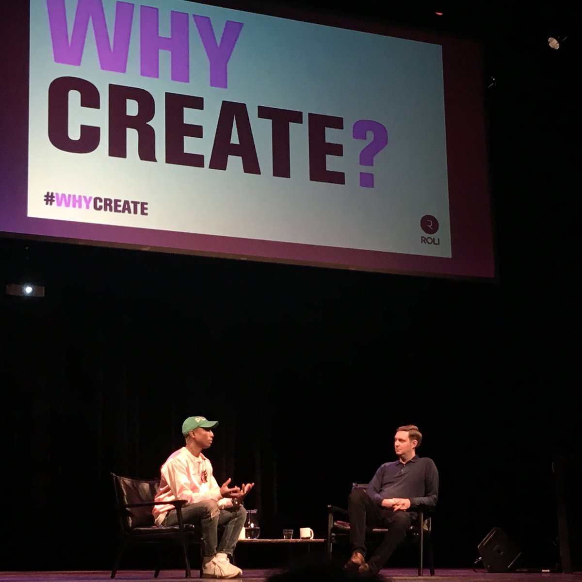 KreosCapital's tweet photo. An excellent evening at #WhyCreate? with @RolandLamb and @Pharrell yesterday. Exciting times ahead for @WeAreROLI! https://t.co/0g7d9XolUg