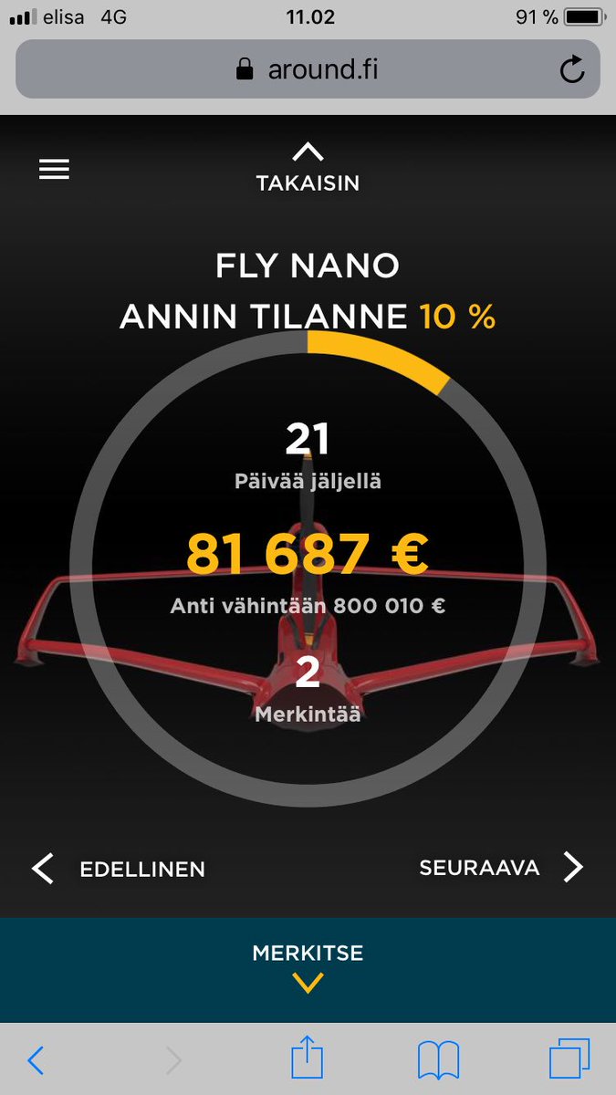 FlyNanon joukkorahoituskierros on alkanut AROUND-palvelussamme.
Tutustu yhtiöön ja antiin tarkemmin osoitteessa around.fi