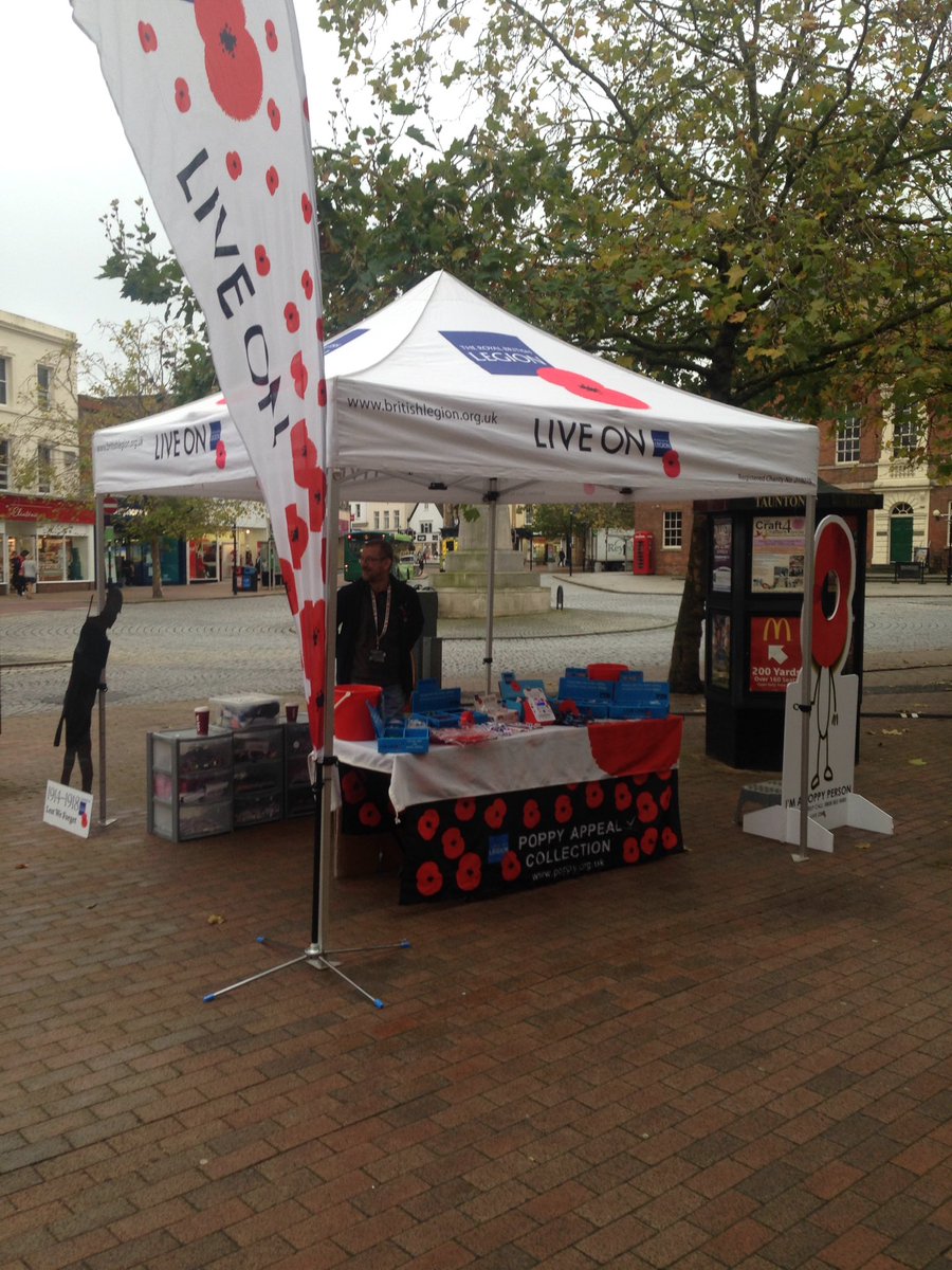 PoppySomerset's tweet photo. Roll up roll up come get your poppies #PoppyAppeal #poppylaunch #somerset https://t.co/9Ejl28NQWc
