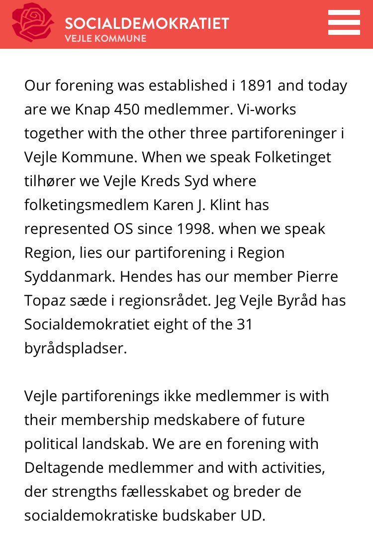Socialdemokratiets partiforening i Vejle bør lede efter en bedre oversætter næste gang. #dkpol