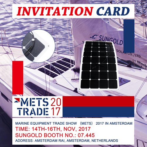 sungoldsolar's tweet photo. Marine Equipment Trade Show （METS） 2017 in Amsterdam
Time: 14th-16th, Nov, 2017
Sungold Booth No.: 07.445 https://t.co/P35DhMtTzv